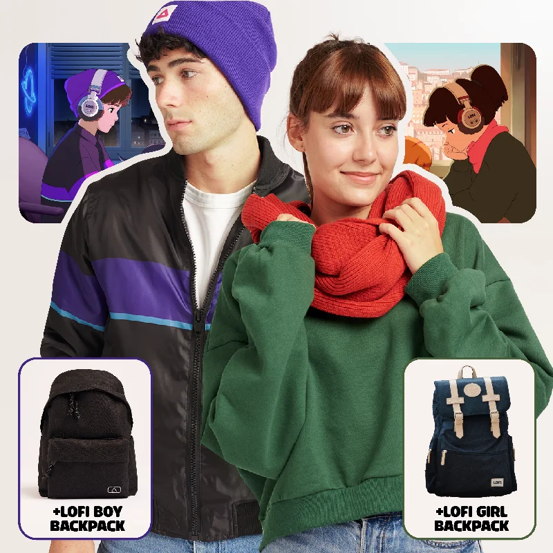 Lofi Boy & Lofi Girl Outfit Set w/ Backpacks