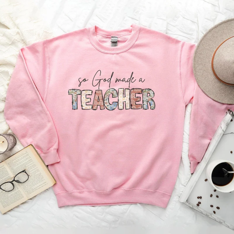 So God Made A Teacher Boho Sweatshirt