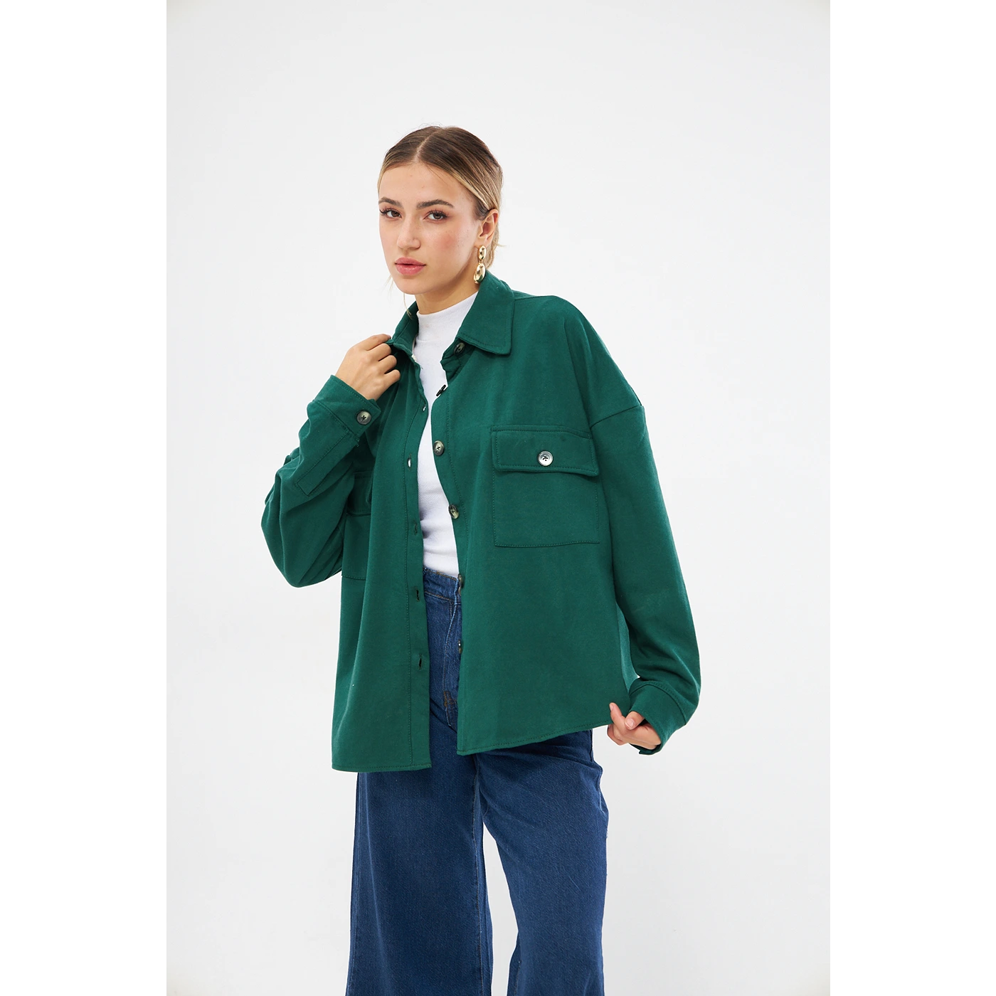 Green Oversized Shacket