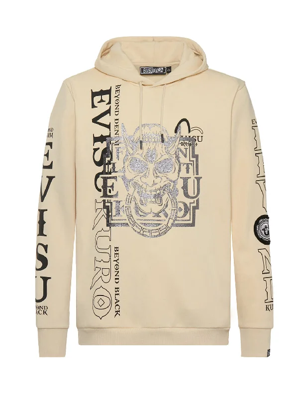 Glittery Hannya Skull Hoodie with Kamon Badge