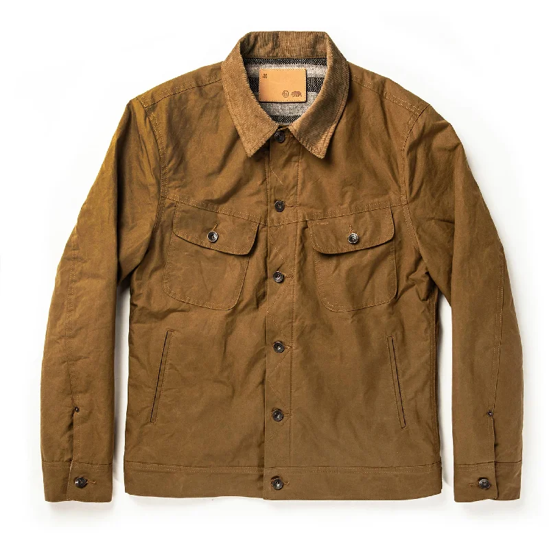 The Lined Long Haul Jacket in Harvest Tan Dry Wax