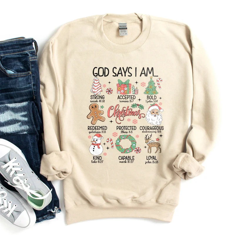 God Says I am.. Christmas Vibes Sweatshirt