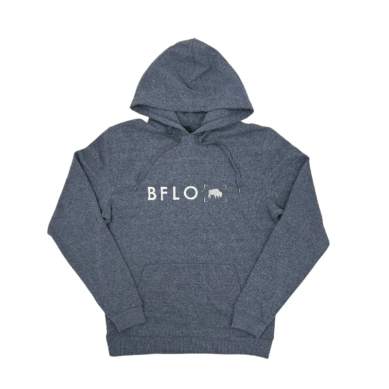 BFLO Embroidered Heather Navy Hoodie