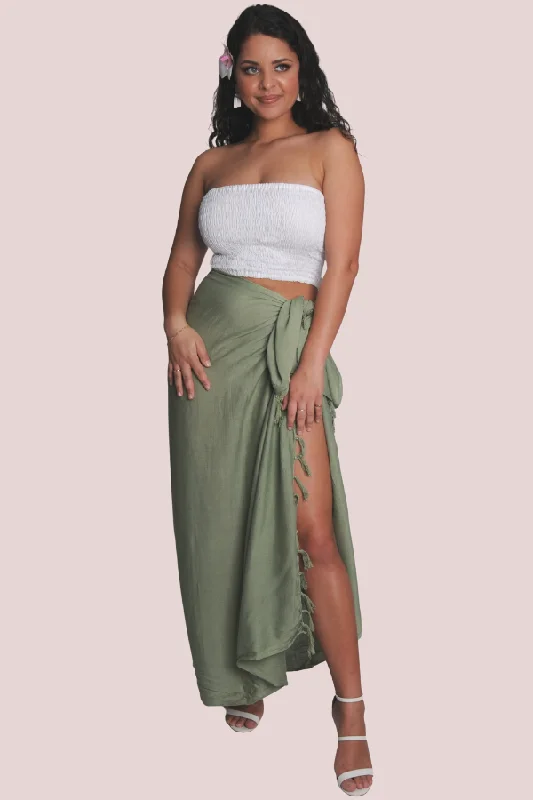 VGS095 - PLAIN RAYON SARONG - SOFT KHAKI