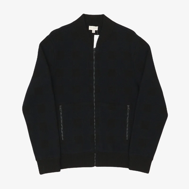 Buffalo Check Full Zip Knit Jacket