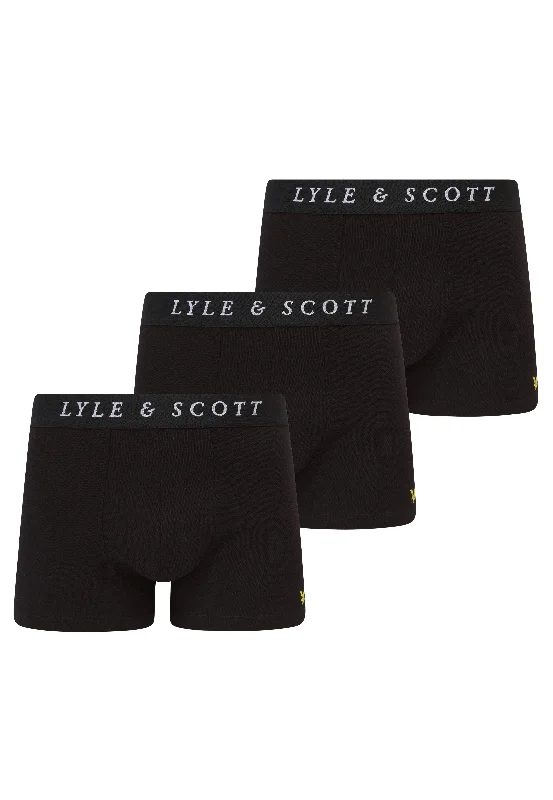 Lyle & Scott - Brown Pack Of 3 Basic Core Black - Boxershorts