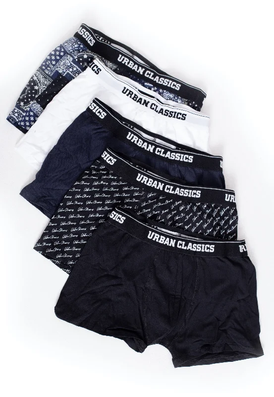 Urban Classics - Organic Pack Of 3 Bndn Nvy/Nvy/Wht/Blk/Scrpt Blk - Boxershorts