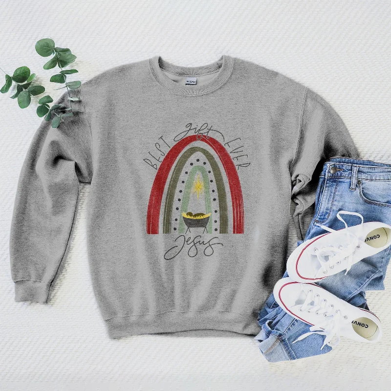 Rainbow Best Gift Ever Jesus Sweatshirt