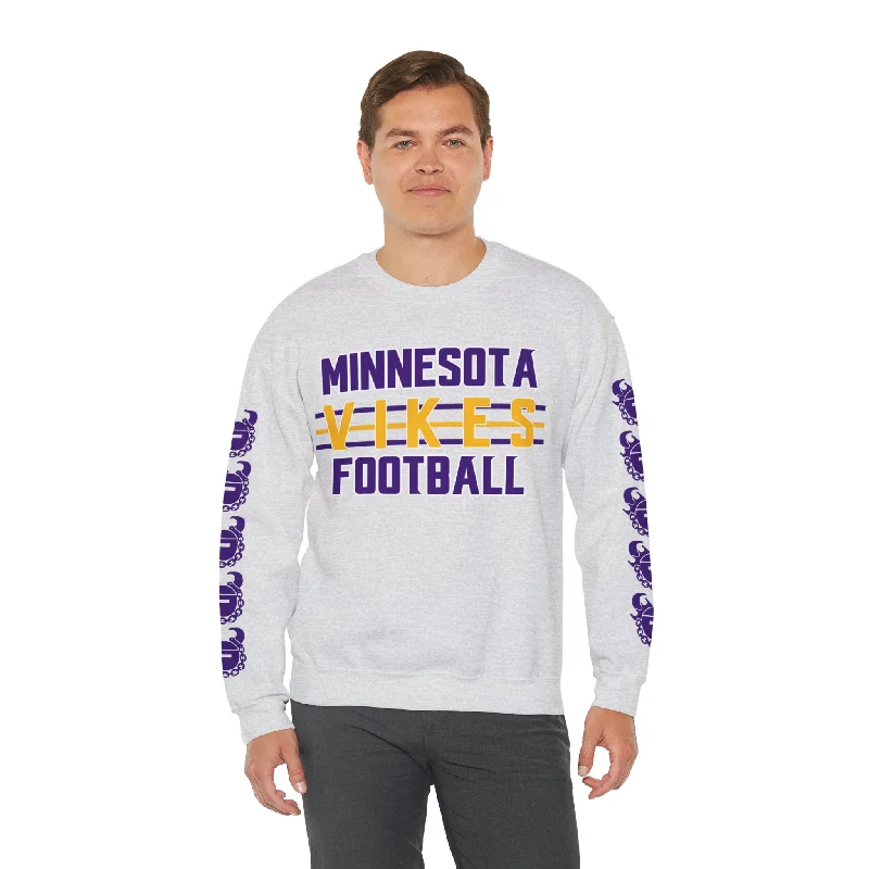 Unisex Heavy Blend™ Crewneck - Vikes Football + Game Day Helmet (Sleeves)