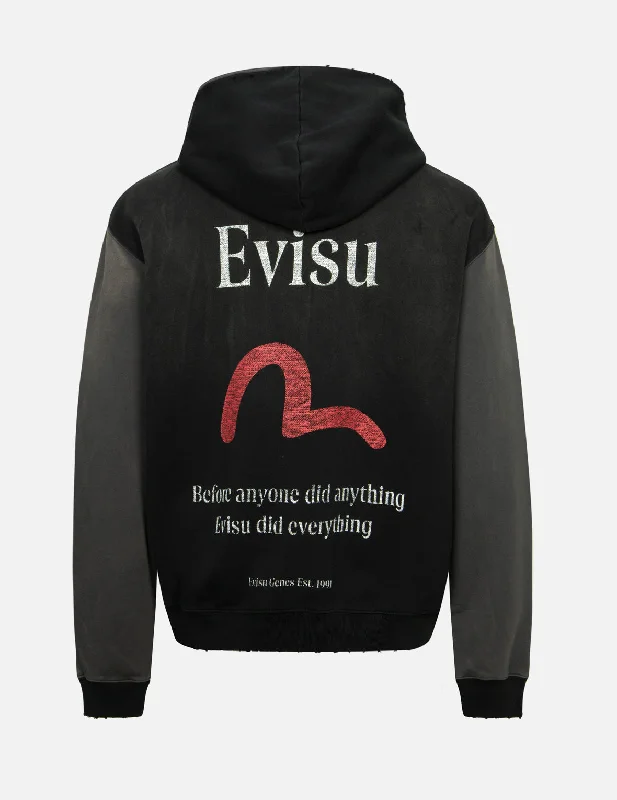 Seagull and Logo Print Boxy Hoodie