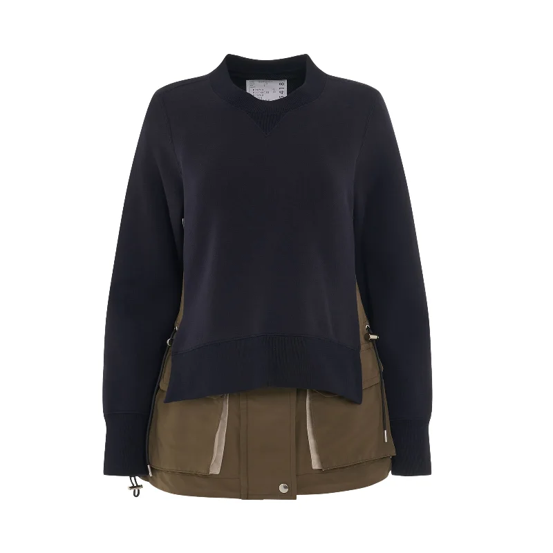 Sponge Sweat x Grosgrain Pullover in Navy/Khaki