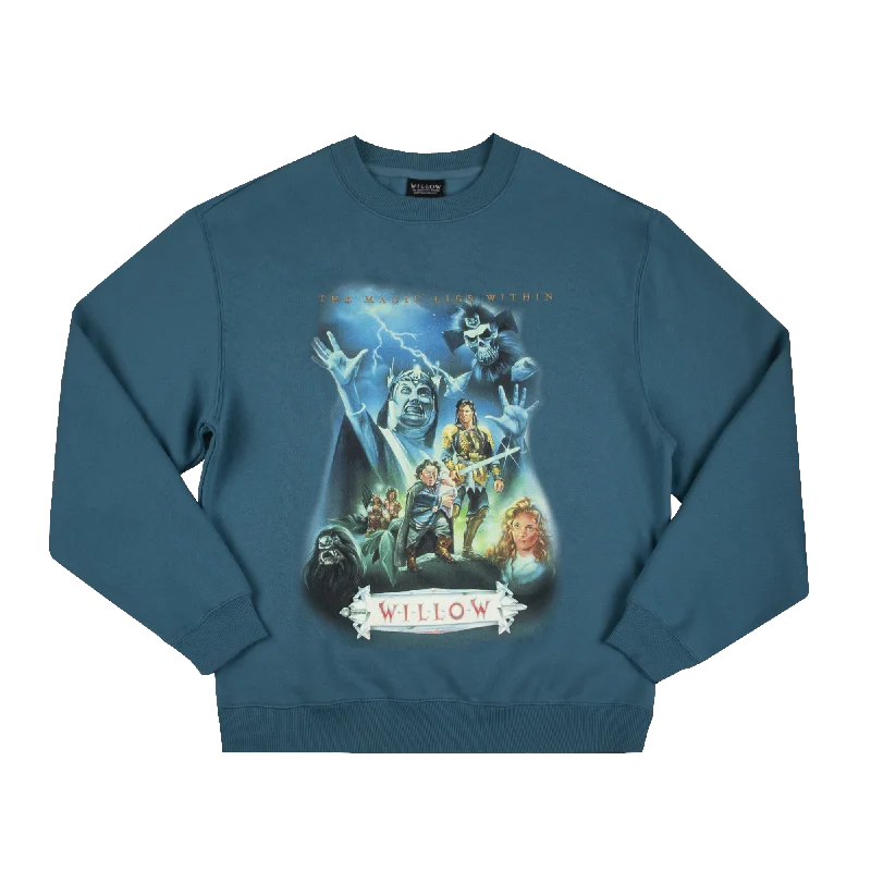 Willow Movie Poster Blue Crew Neck Sweatshirt