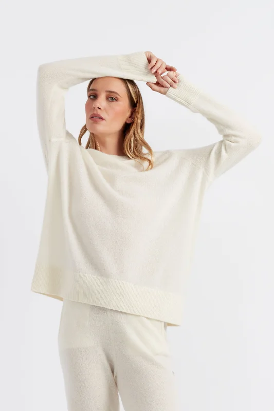 Cream Cashmere Slouchy Sweater