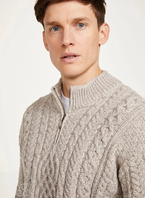 Aran - Half Zip Sweater - Oat