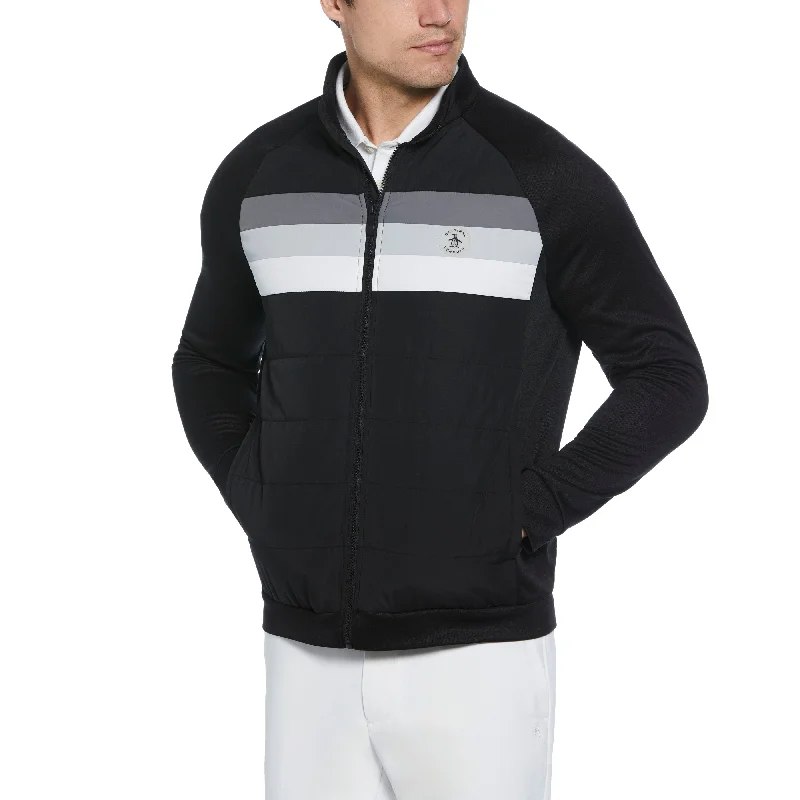 Retro Color Block Insulated Full Zip Golf Jacket