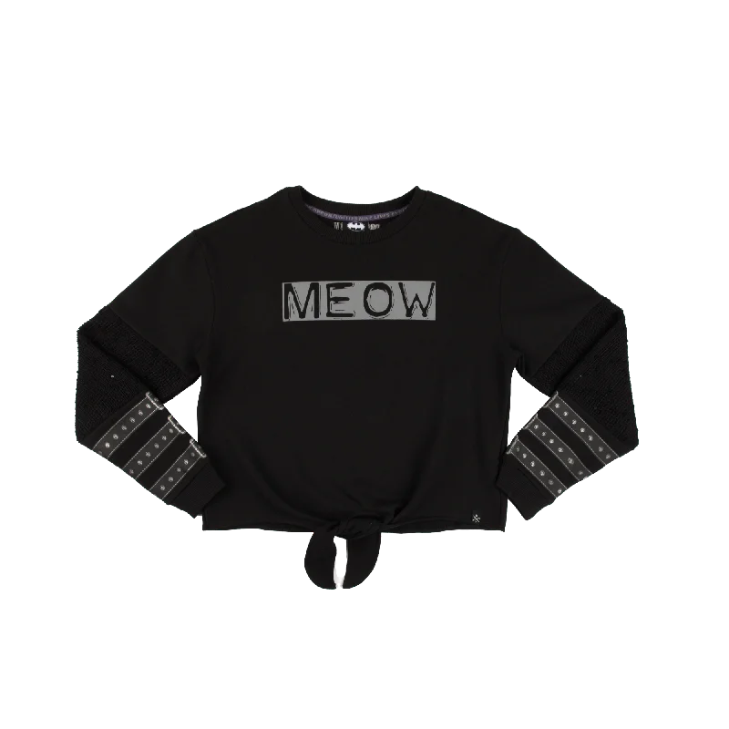 Catwoman Meow Front Tie Long Sleeve