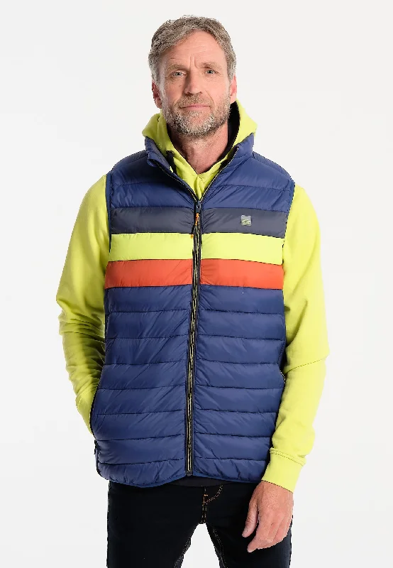 Veste homme bleue marine avec bandes colorées