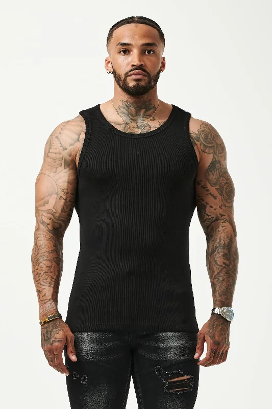 RIBBED VEST - BLACK