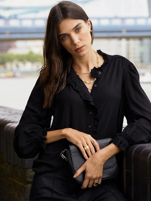 Roxy Sheer Pintuck Blouse | Caviar Black