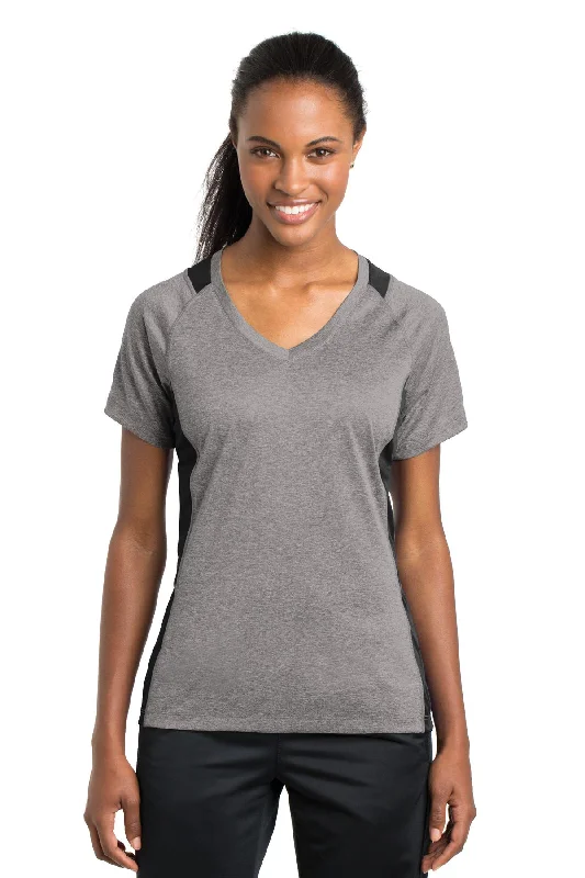 Sport-Tek Ladies Heather Colorblock Contender™ V-Neck Tee. LST361