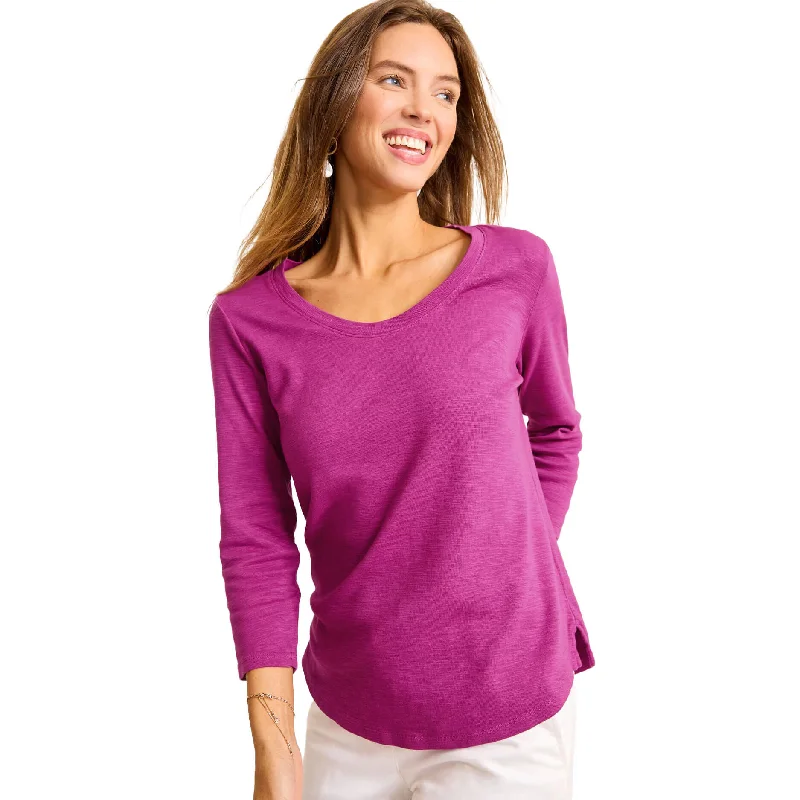 Tommy Bahama Women's Ashby Isles Rib 3/4 Sleeve Scoop T-Shirt - Island Sunset