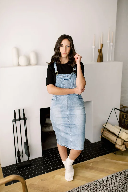 'Emerson' Light Denim Skirt Overalls