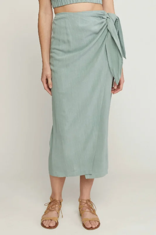 Sarong Midi Skirt In Desert Sage