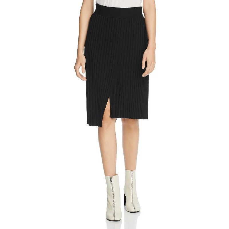 Womens Merino Wool Ribbed Skirt