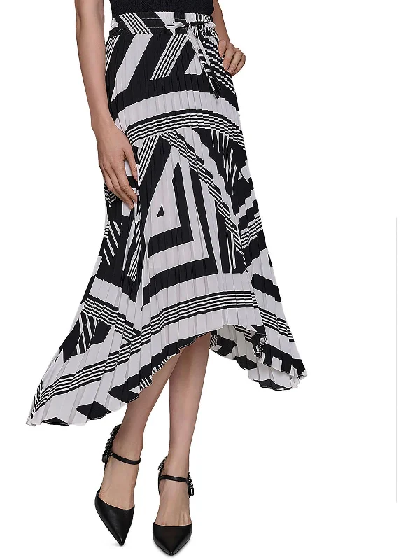 Womens Pleated Long Maxi Skirt