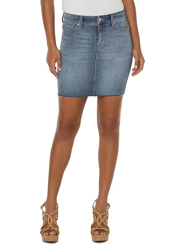 Womens Raw Hem Short Mini Skirt