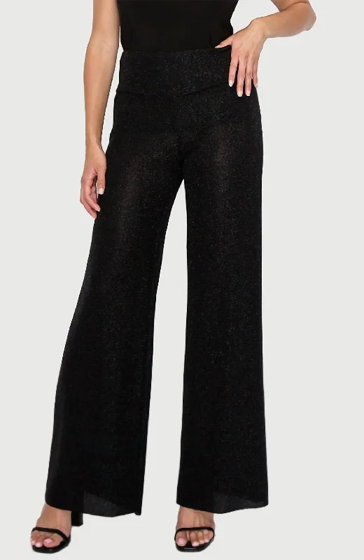 Shimmer Wide Leg Pant In Black