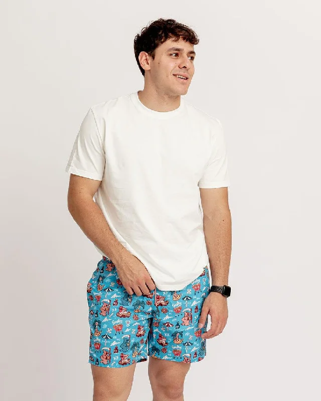 Turquoise Sea Ghost Swim Shorts